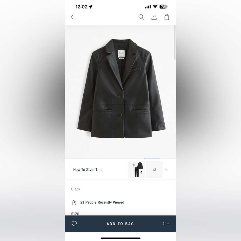 Abercrombie leather blazer